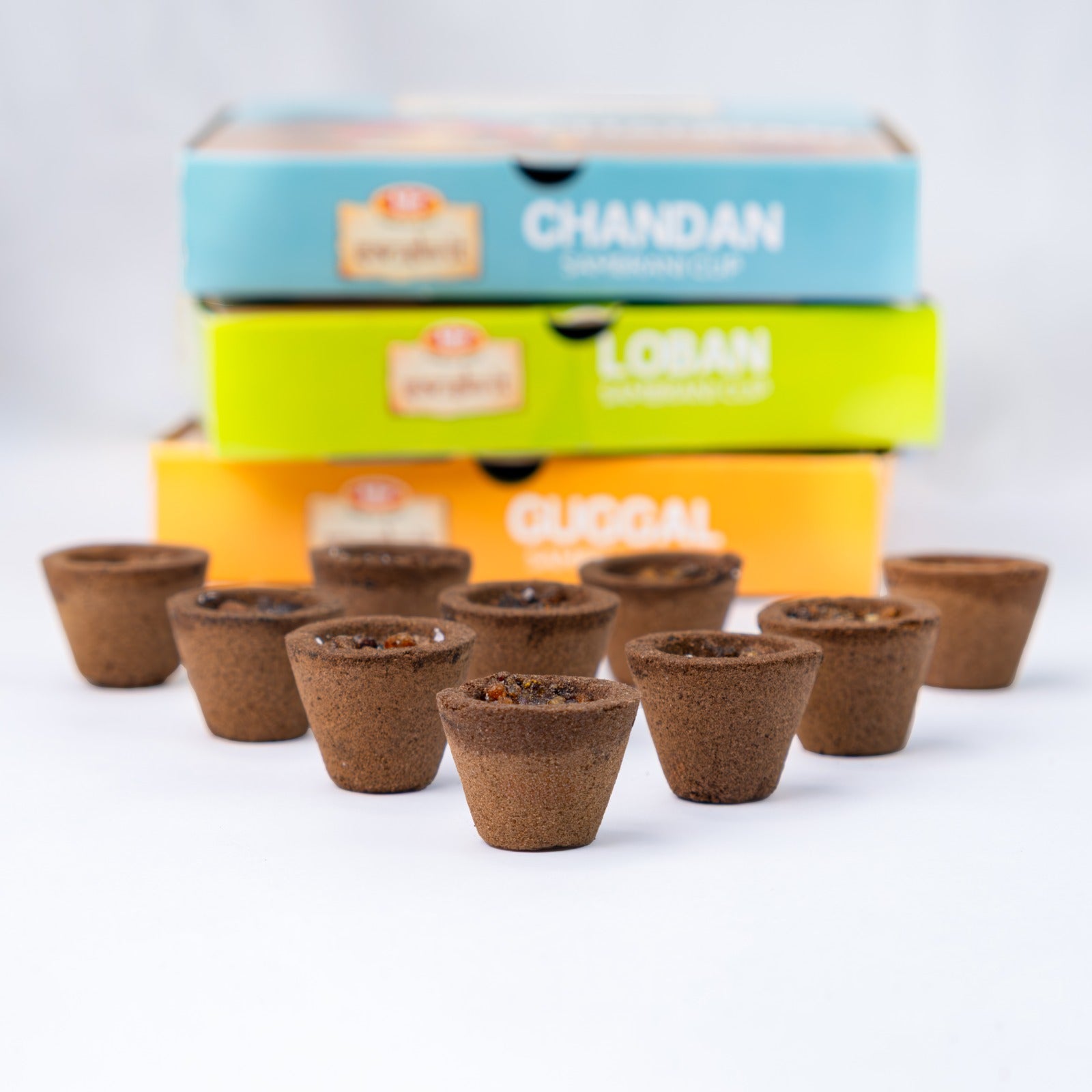 BIC Brand Sanskrit Sambrani Cups - Guggal, Loban, Chandan – Premium Natural Resin, Long Burn Time - 12 Cups Pack X 3 | 36 Cups