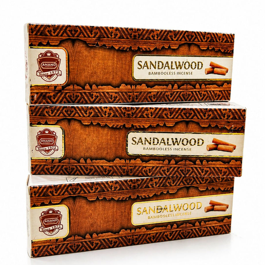 Anand Sandalwood Bambooless Incense Sticks – Premium Natural Chandan Agarbatti | Long Lasting Smokeless Masala Dhoop