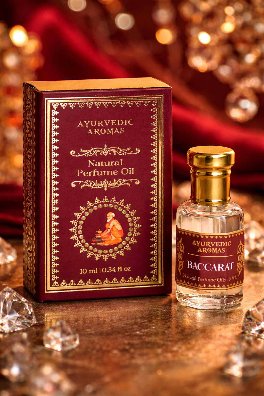 Ayurvedic Aromas Baccarat Attar – Long Lasting Alcohol-Free Perfume Oil (10ml)