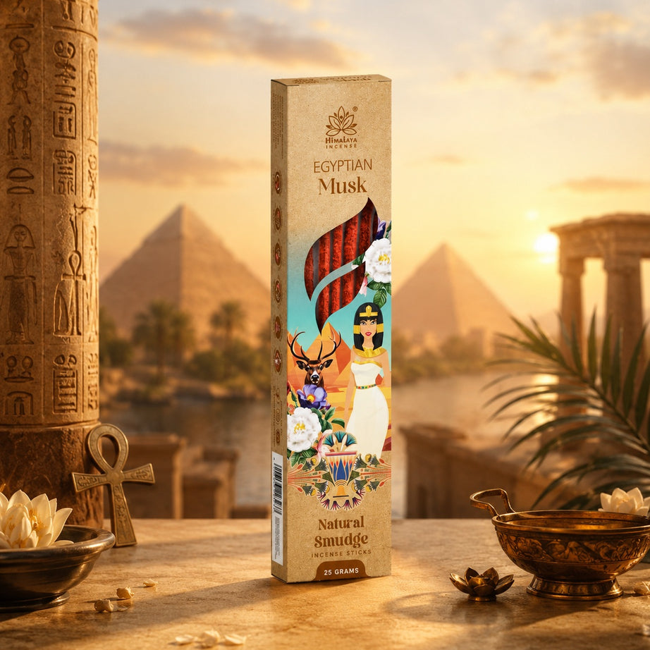 Egyptian Musk Smudge Incense Sticks – Natural Herbal Aroma for Meditation, Cleansing & Positive Energy (25 Grams)